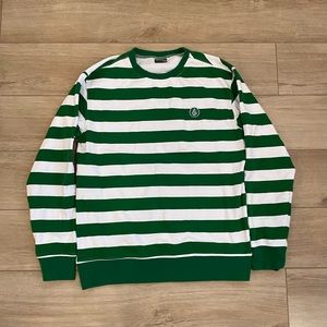 Volcom Men’s Long Sleeve Striped Crew Neck Sweatshirt Size Large Skater